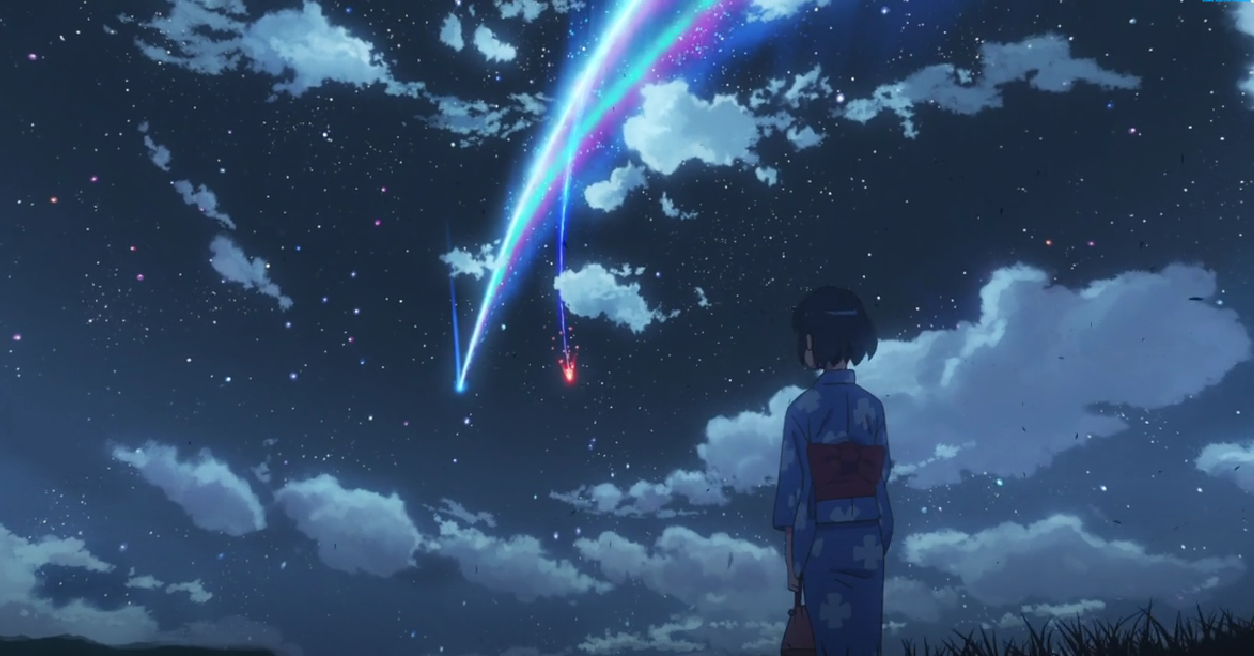 Adegan meteor. Foto: Anime Kimi no Nawa